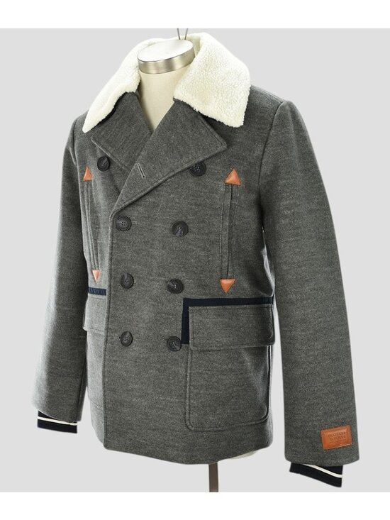 Scotch & Soda Other - SCOTCH & SODA Anthracite IZAK Insulated Removable Collar Pea Coat SMALL NWT